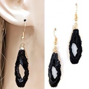Black Natural Stone Fashion Earrings